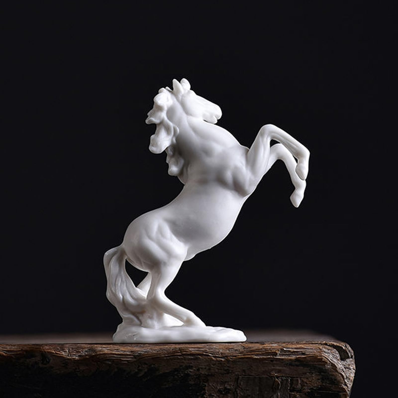 Amazon.co.jp: 白い磁器の馬の彫像、10CM 陶磁器の白い馬の置物